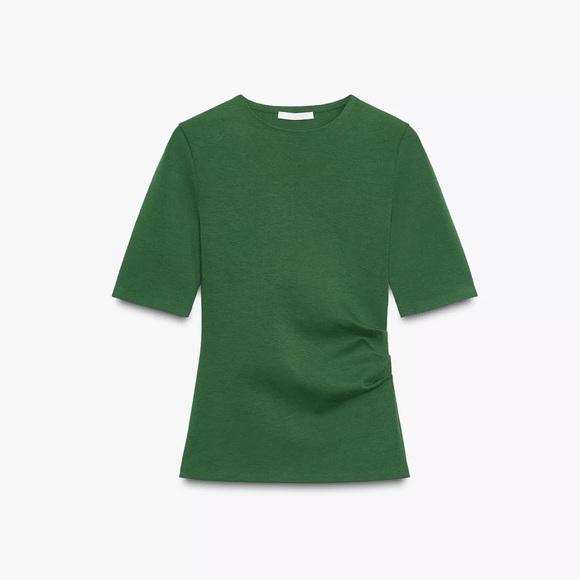 Zara Ruched Interlock T-shirt - Picture 7 of 10